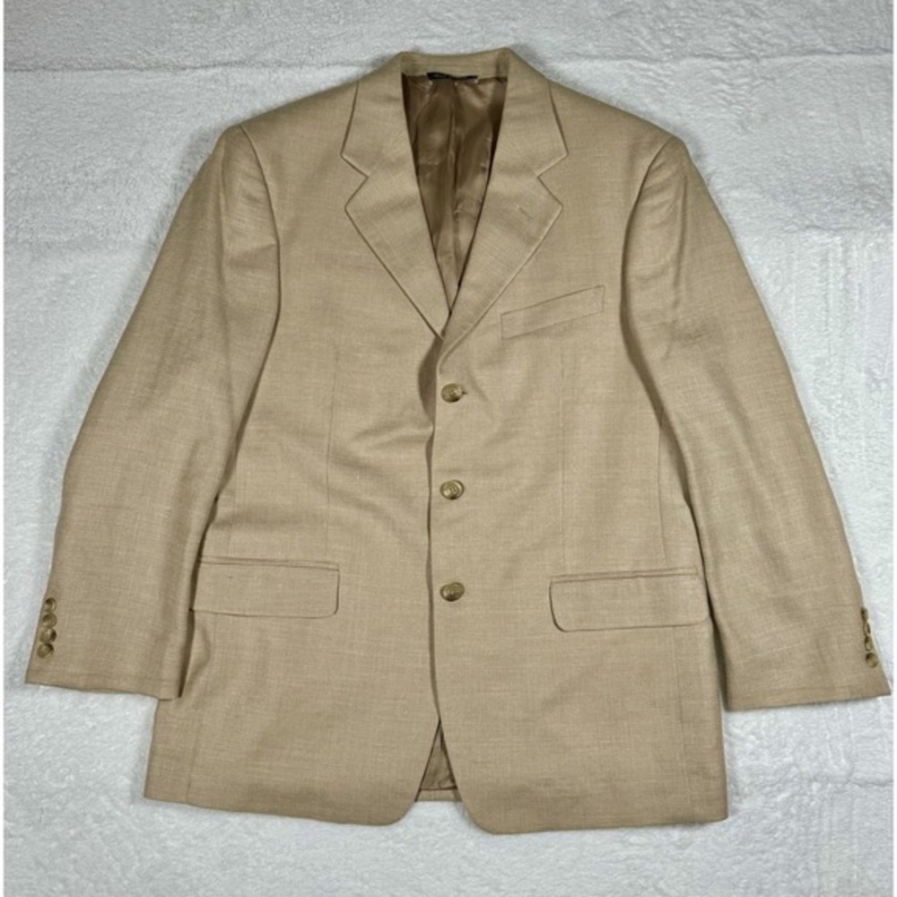 Vito Rufolo Amalfi Tan Silk Wool‎ Linen Blend Blazer RN 77219 Sport Coat 44R